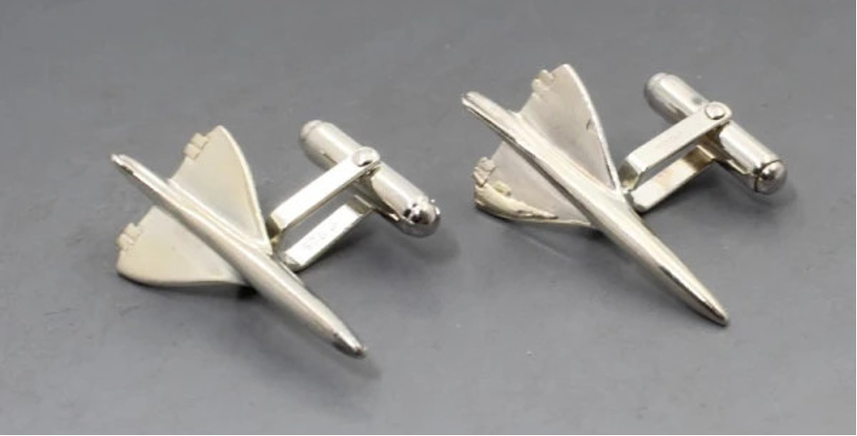 Concorde cufflinks in sterling silver